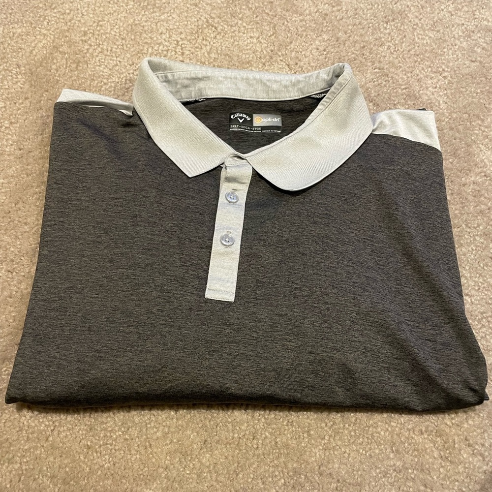 Callaway 5XLT charcoal/light grey opti-dri golf polo